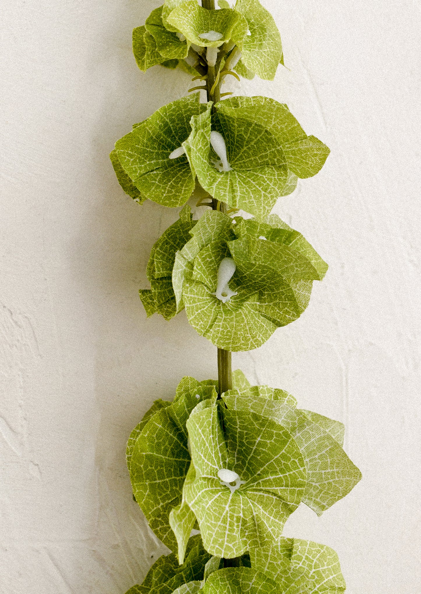 A faux greenery stem in the likeness of Bells of Ireland.