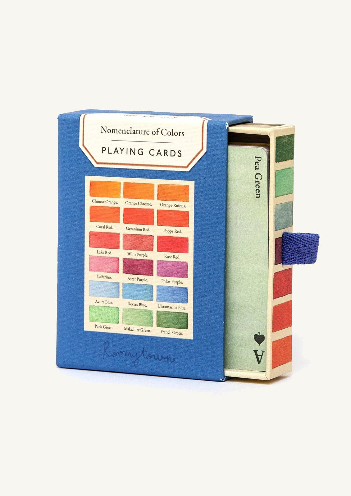 A set of colorful playing cards in rainbow spectrum.