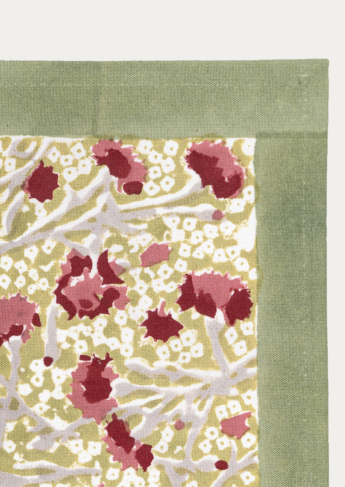 Floral patterned with pink flowers and green border