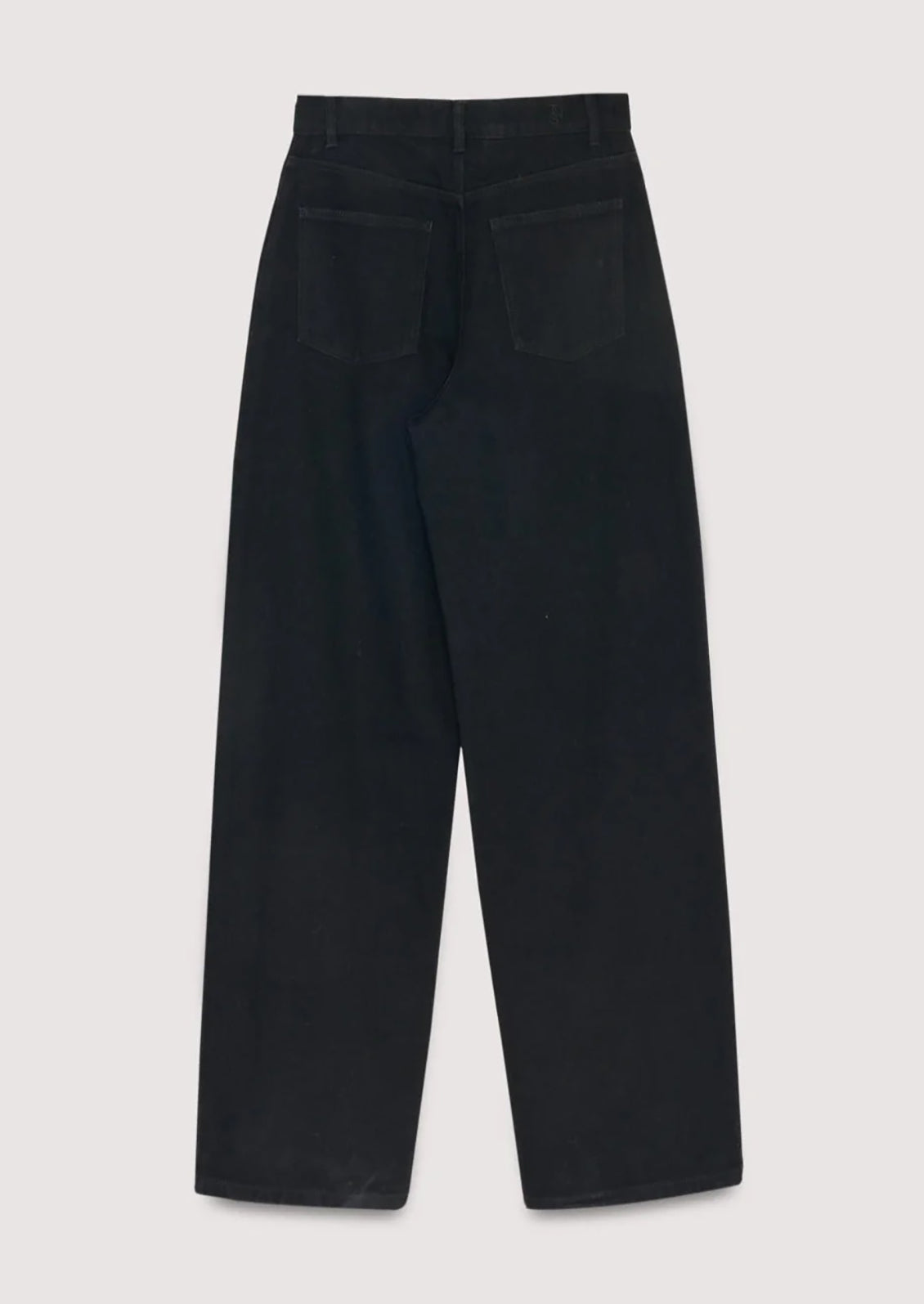 Black pants on a light gray background
