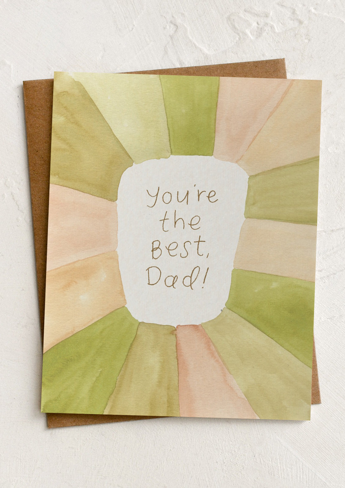 Greeting card with 'You're the Best Dad!' text on a colorful background