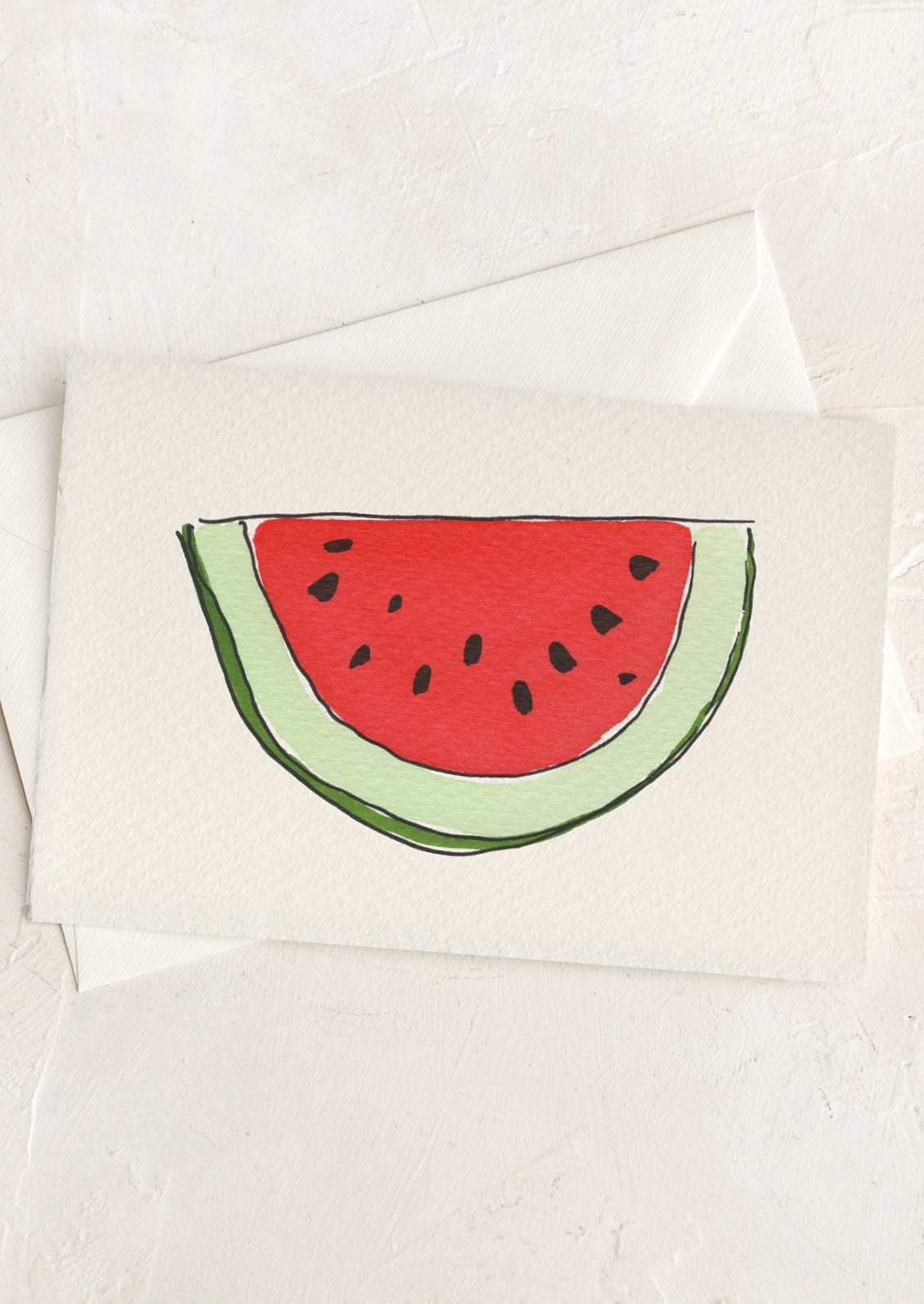 Card with a watermelon slice design on a white background