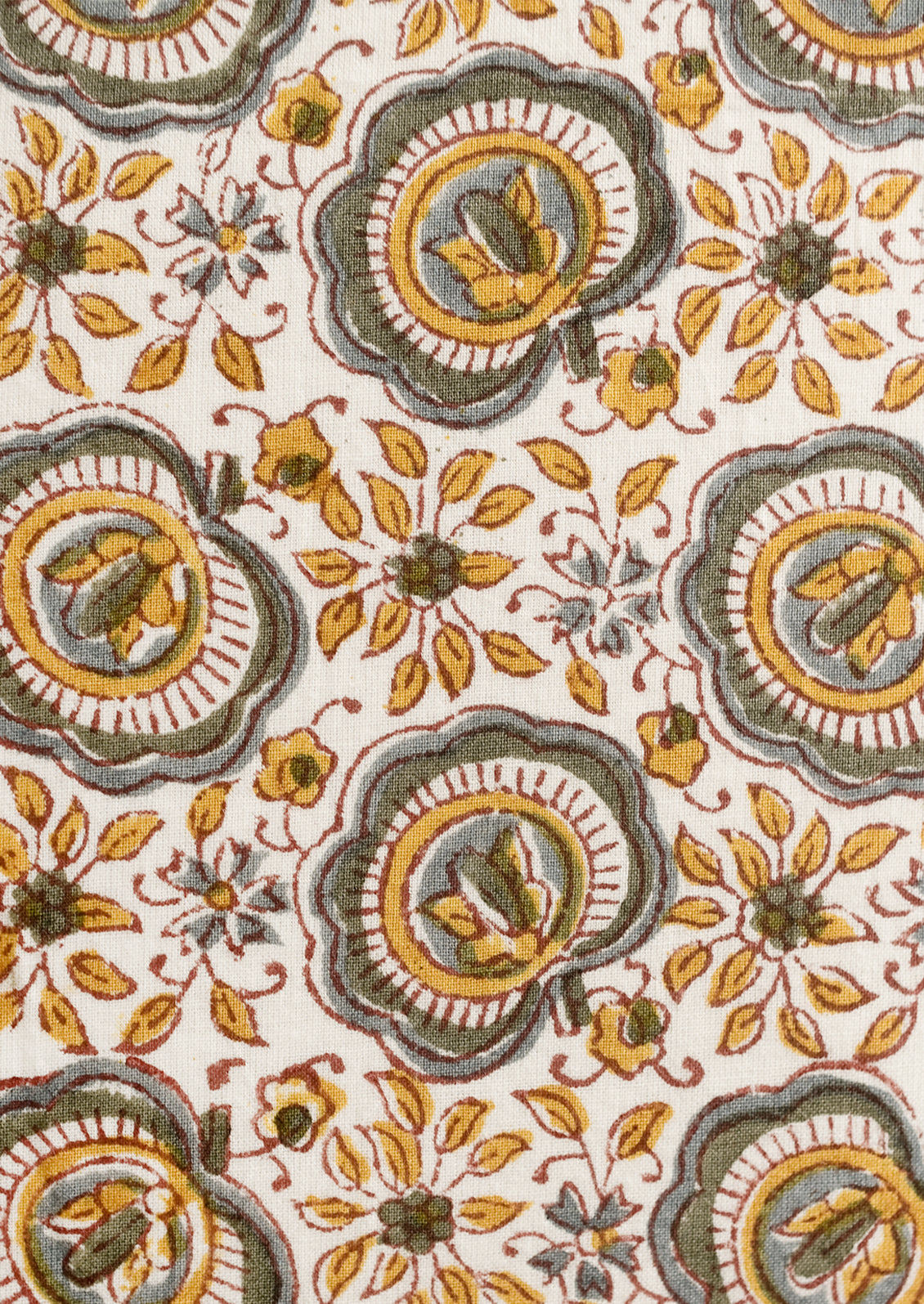 A block printed pattern in flower fan print.