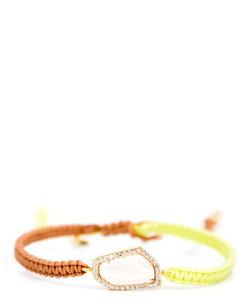 Color Cord Gem Bracelet in Caramel / Citron - LEIF