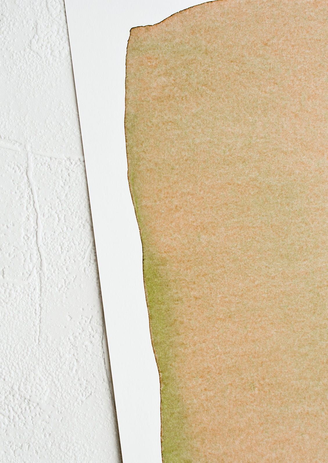 Watercolor form in layered brown and olive green.