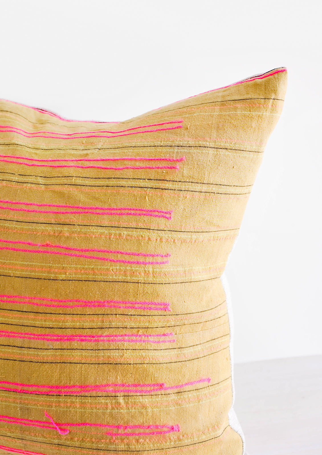 Stitch Stripe Pillow in Ochre in - LEIF