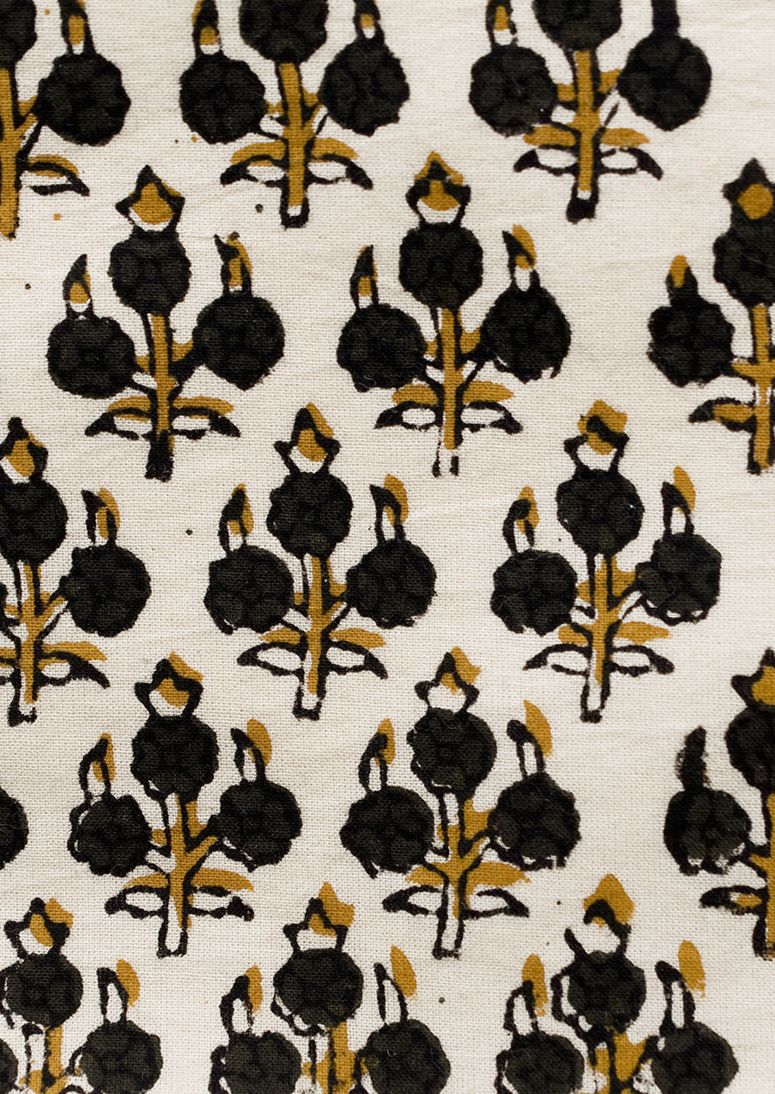 A block printed floral motif.