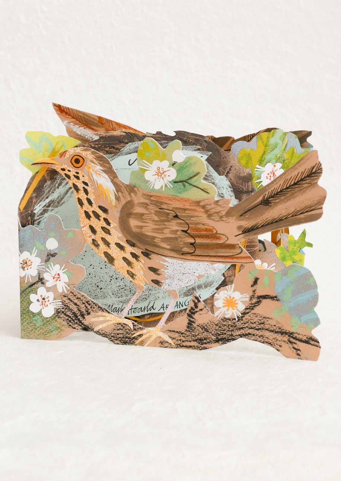 Card with a bird design on a white background