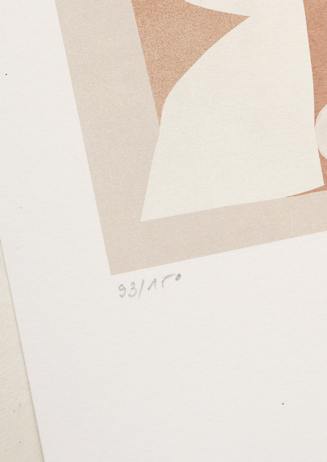 An abstract art print in neutral tones.