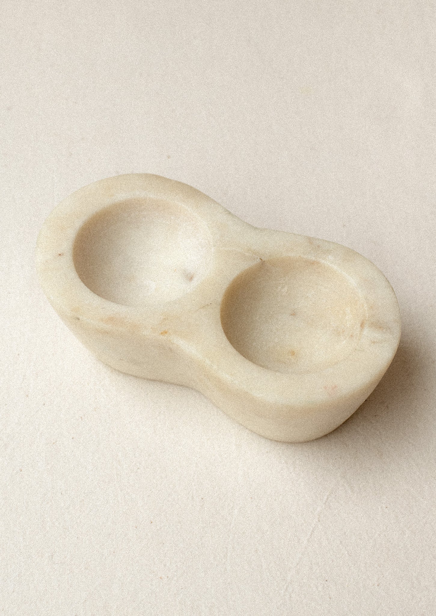 A marble double salt cellar.