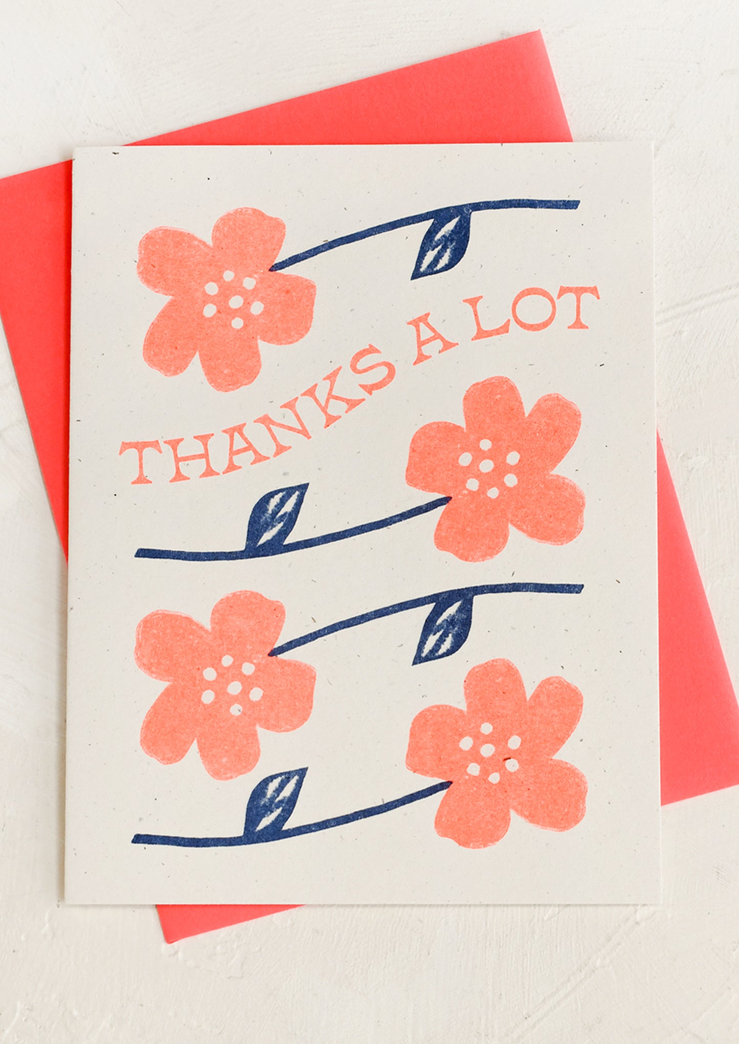 Card with floral design and 'Thanks a Lot' text on a white background