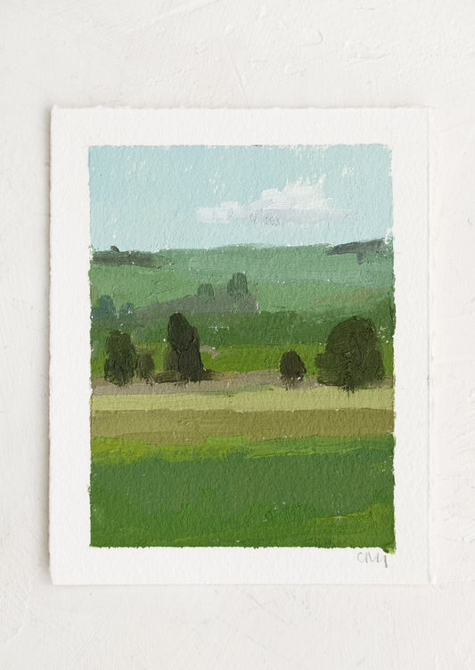 An original landscape painting on paper.