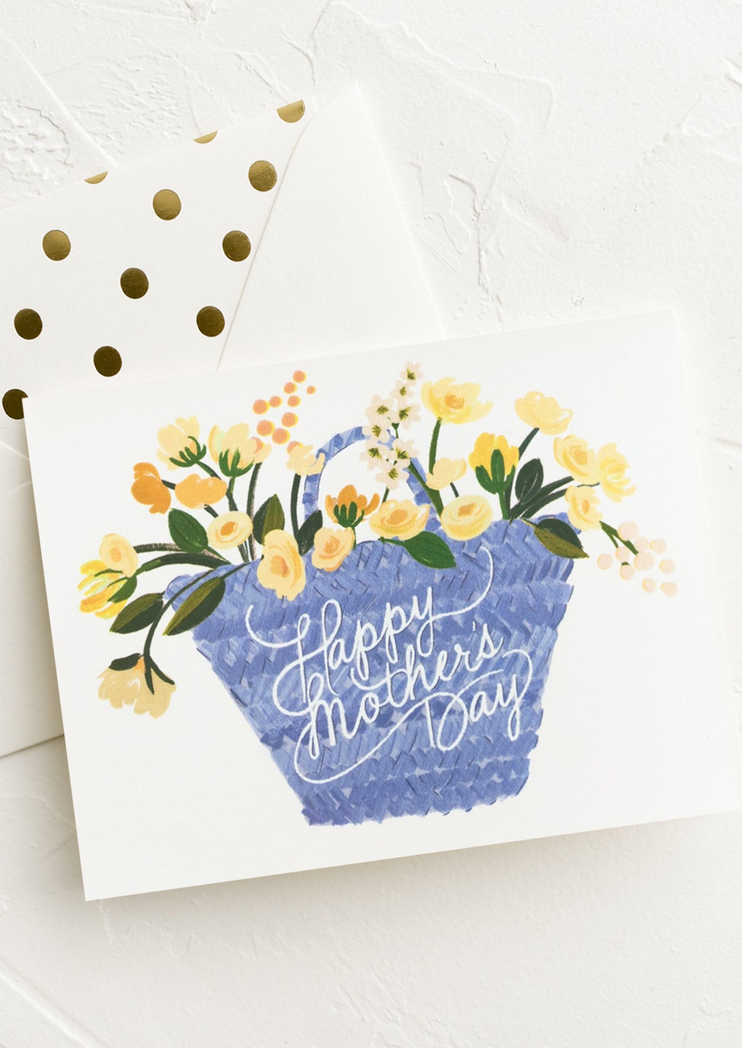 Greeting card with flowers and 'Happy Mother's Day' text on a white background