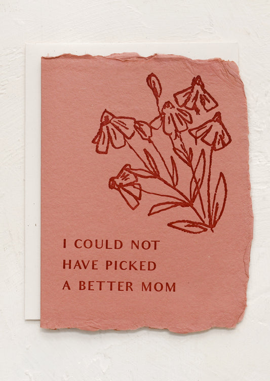 Card with floral design and text on a white background