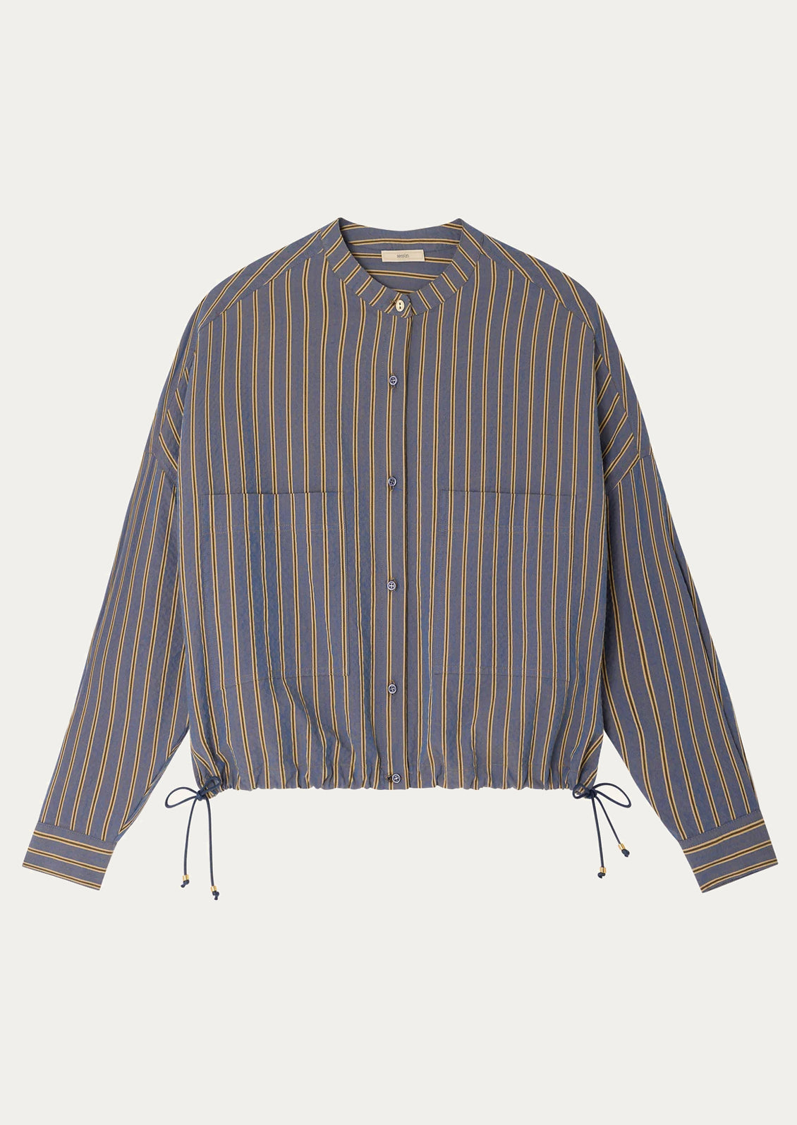 Striped shirt with drawstrings on a white background