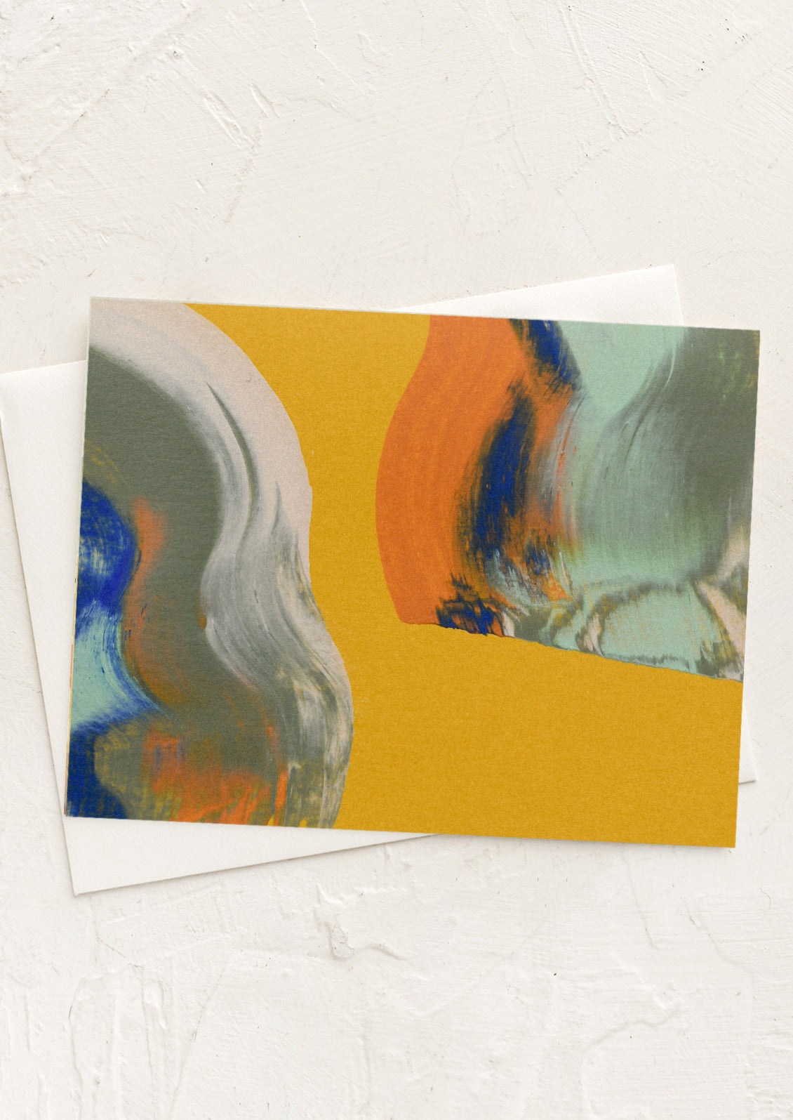 A set of abstract painted yellow cards.