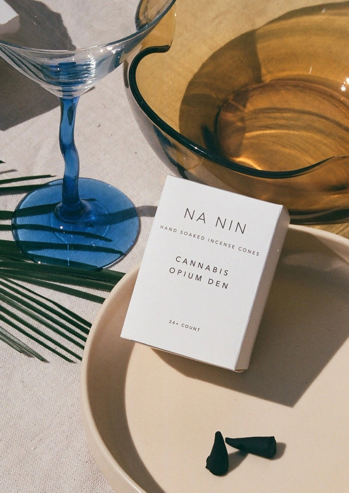 A box of incense cones in cannabis opium den scent.