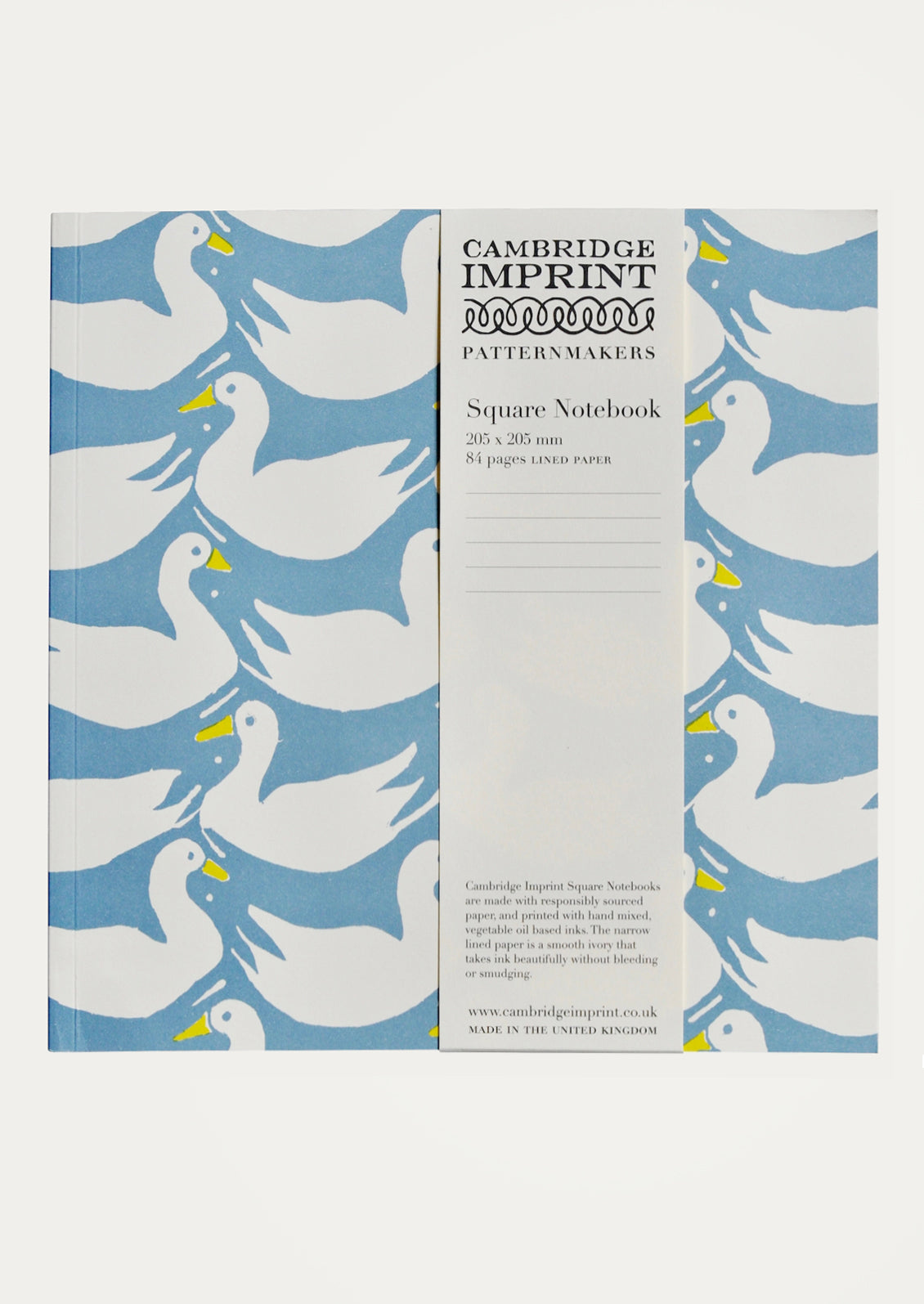 Cambridge Imprint notebook with duck pattern on a white background
