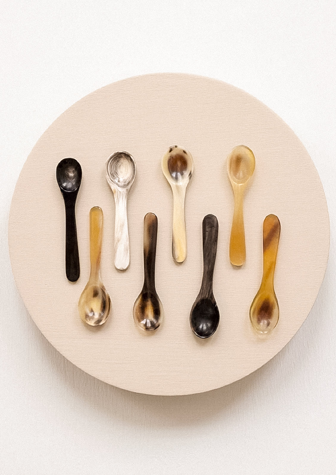 An assortment of salt spoons made from longhorn cattle.