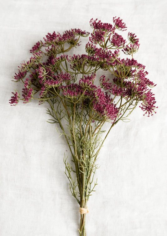 A bundle of faux purple queen anne's lace.