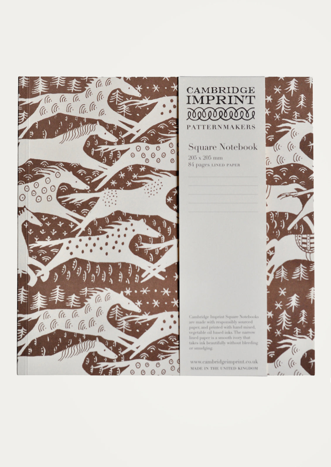Cambridge Imprint notebook with nature-themed design on a white background