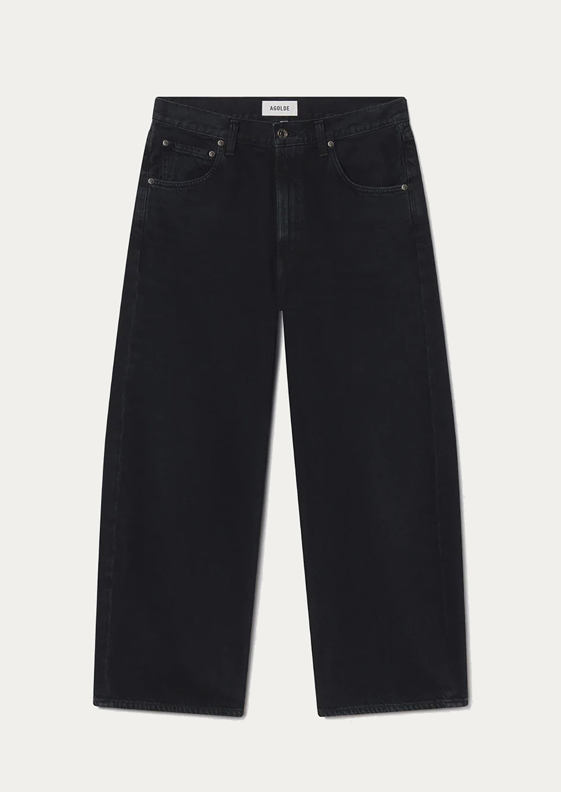 Black jeans on a light gray background