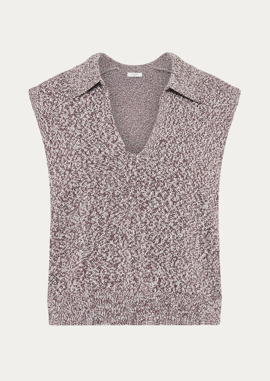 Floral patterned sleeveless top on a white background