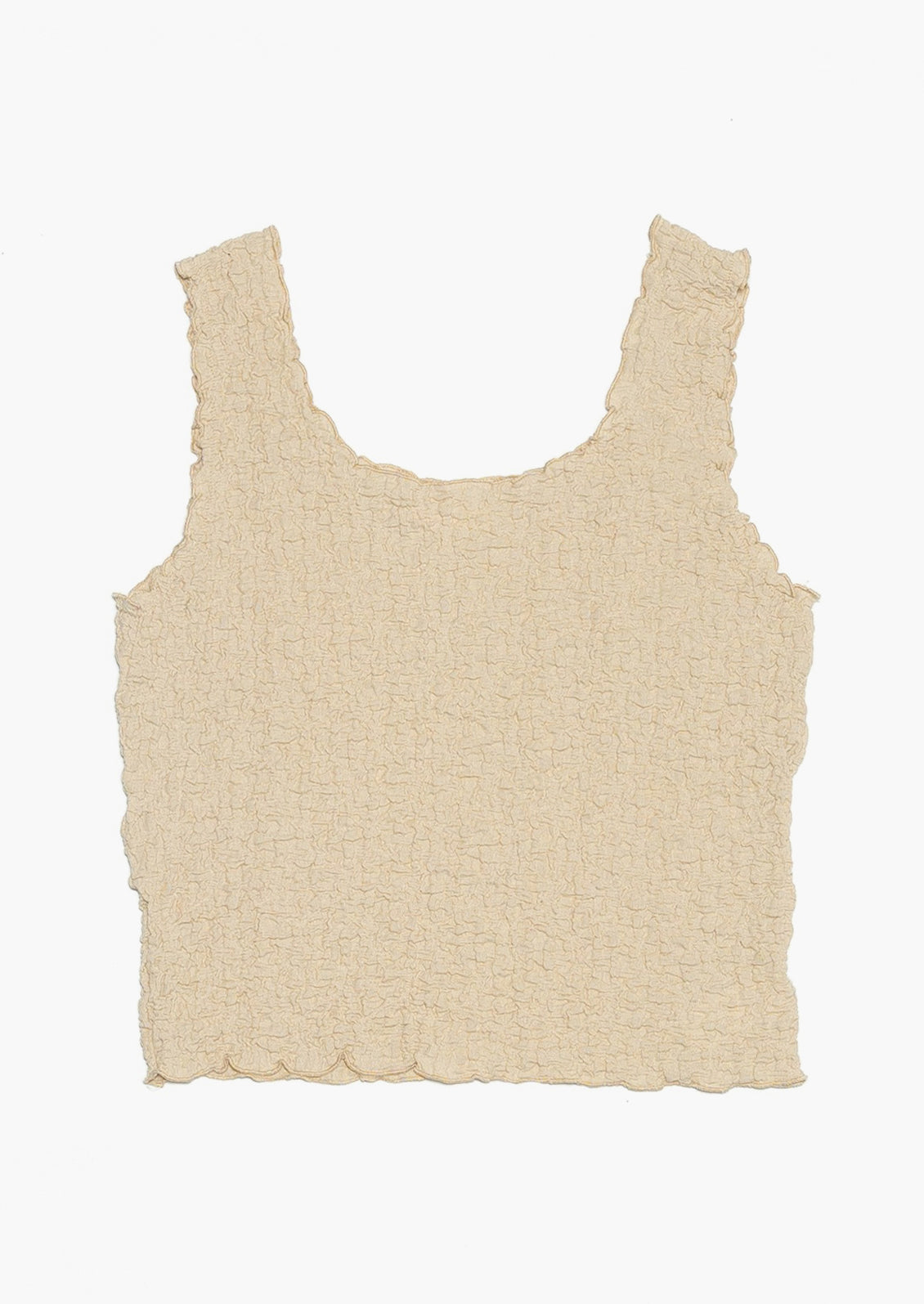 Light beige tank top. 