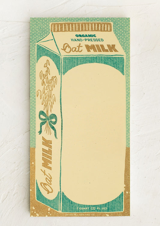 Oat milk carton design on a white background