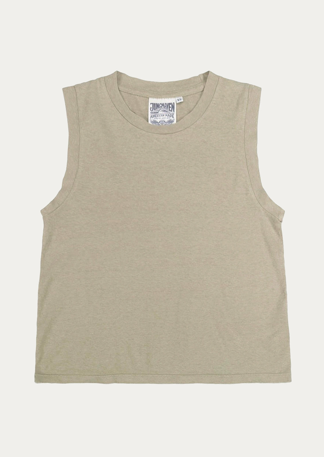 A muscle tee in desert khaki.