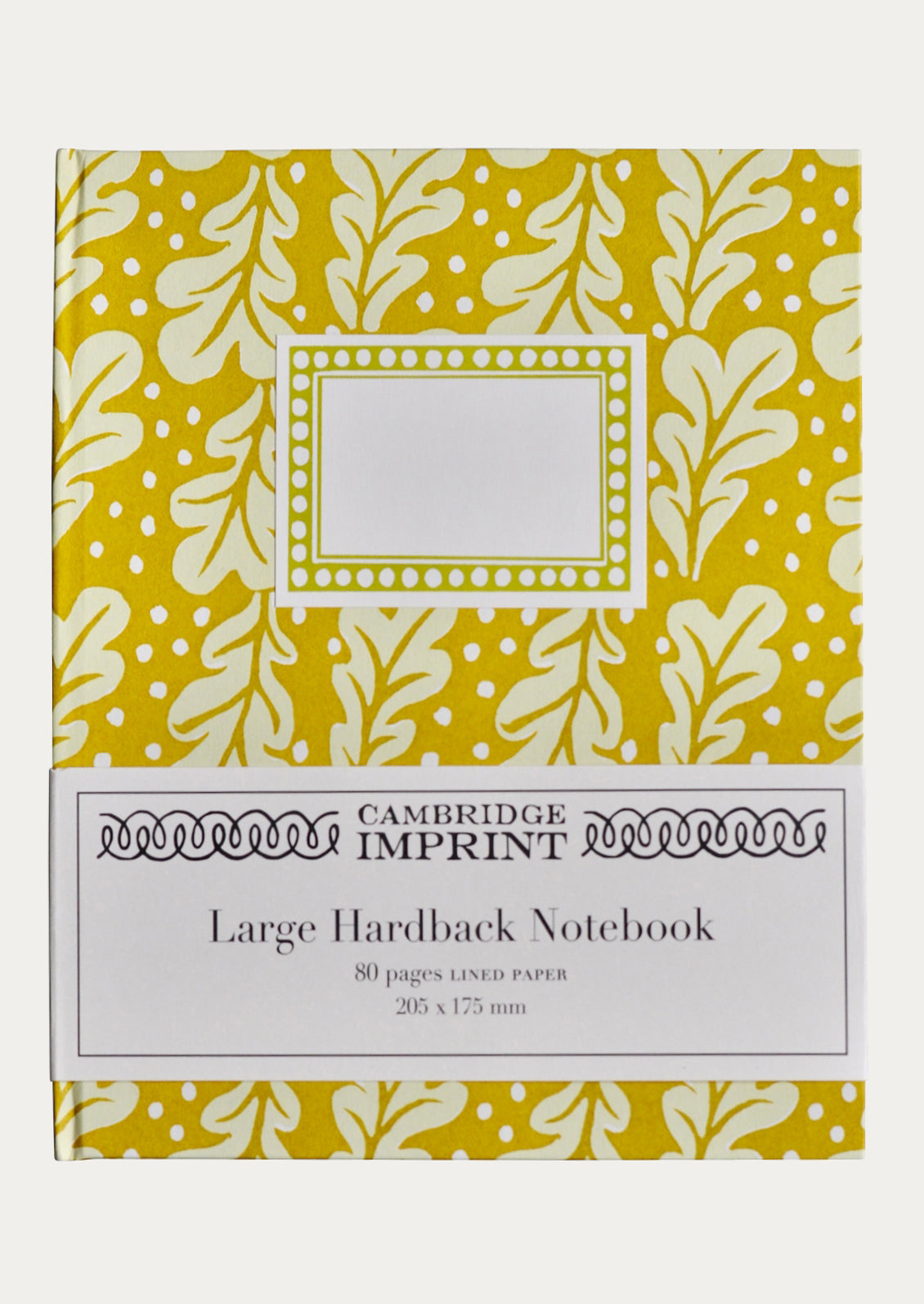 Cambridge Imprint large hardback notebook with yellow and white floral pattern