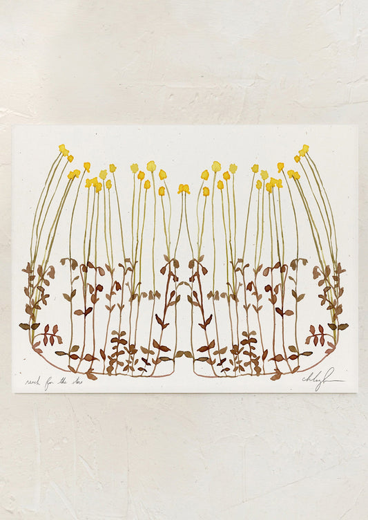 Artistic depiction of plants on a textured beige background