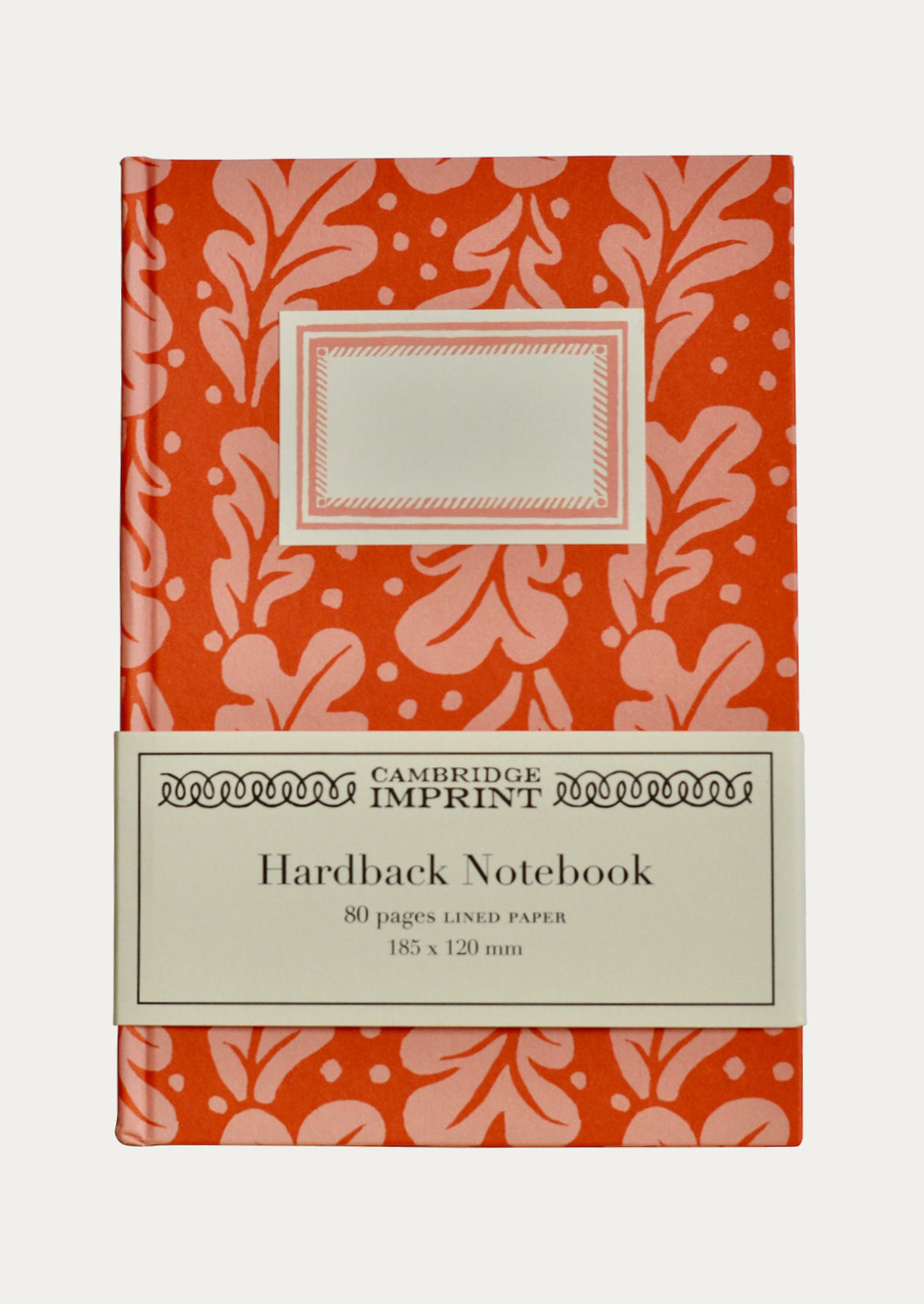 Cambridge Imprint hardback notebook with floral pattern on a white background