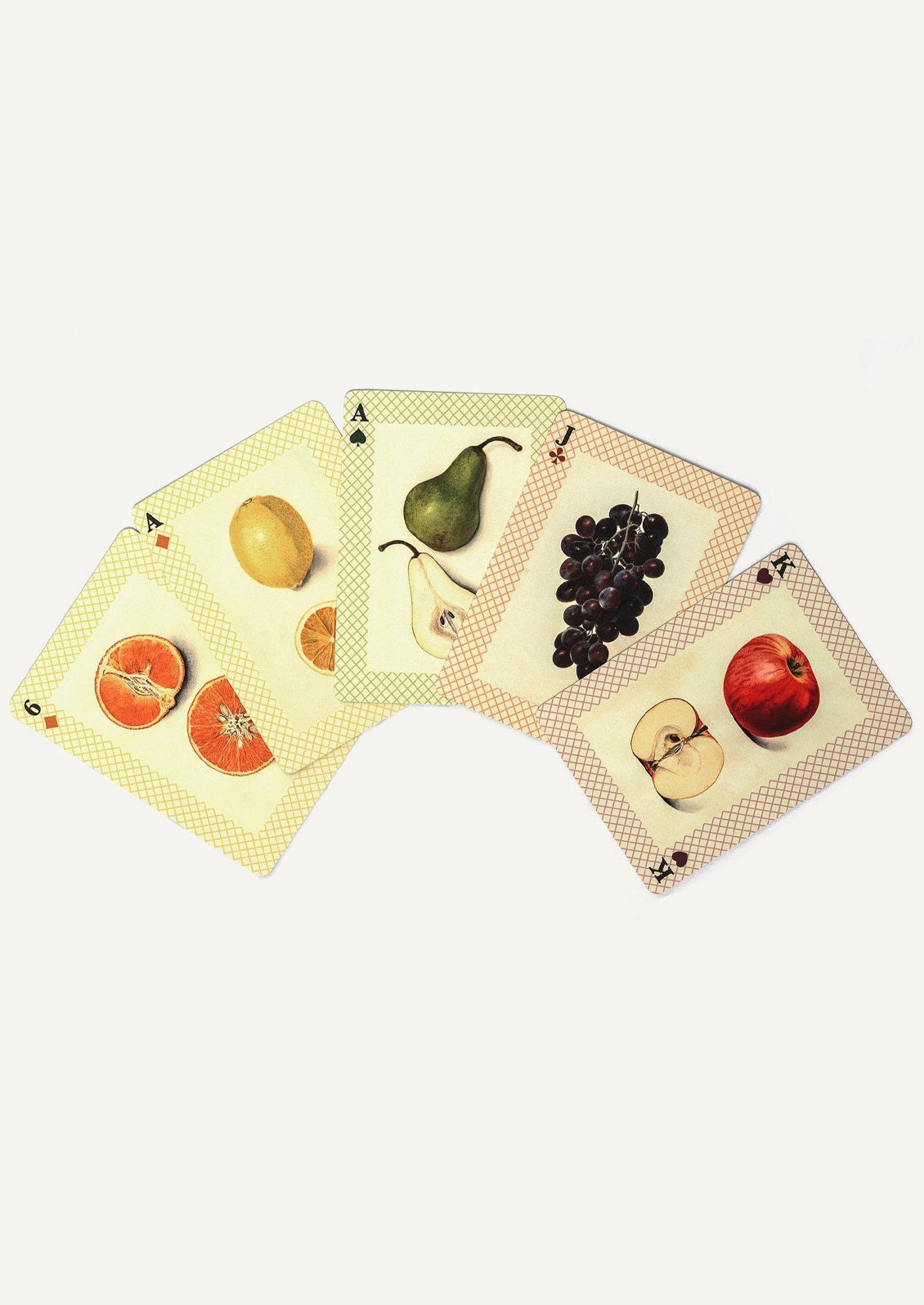 Fruit illustrated standard playing cards.