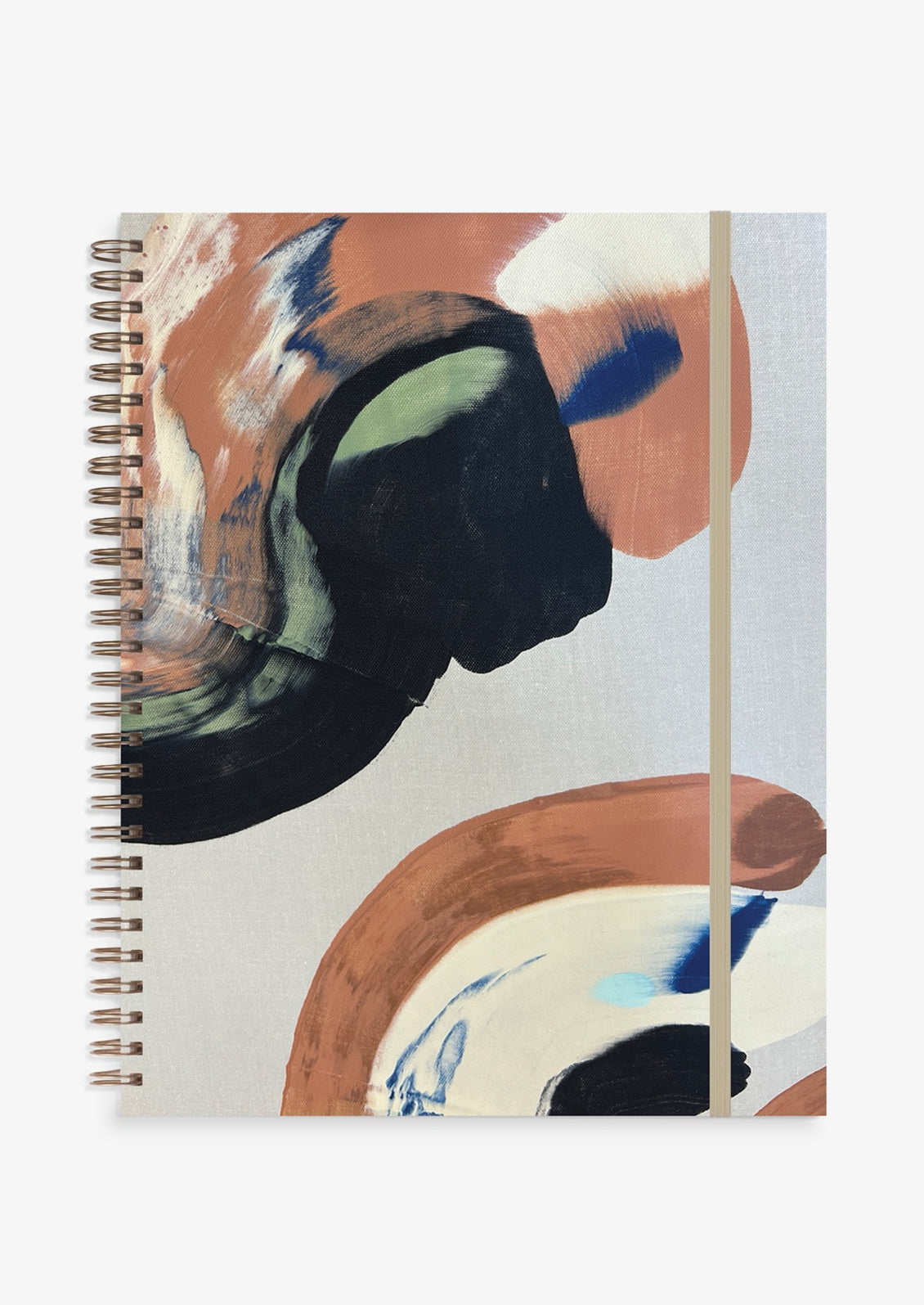 A multicolor painted notebook in grey.