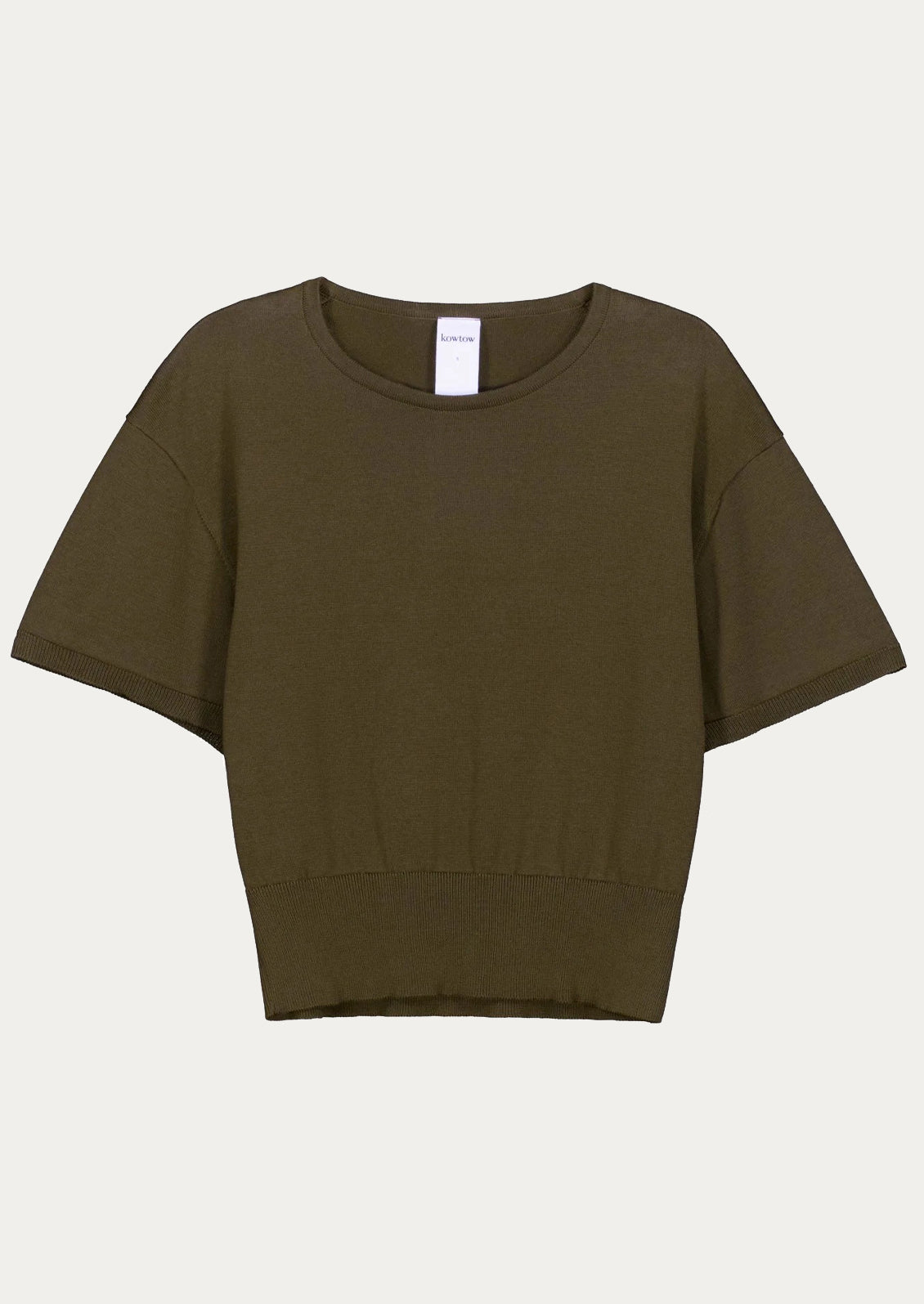 Olive t-shirt on a white background