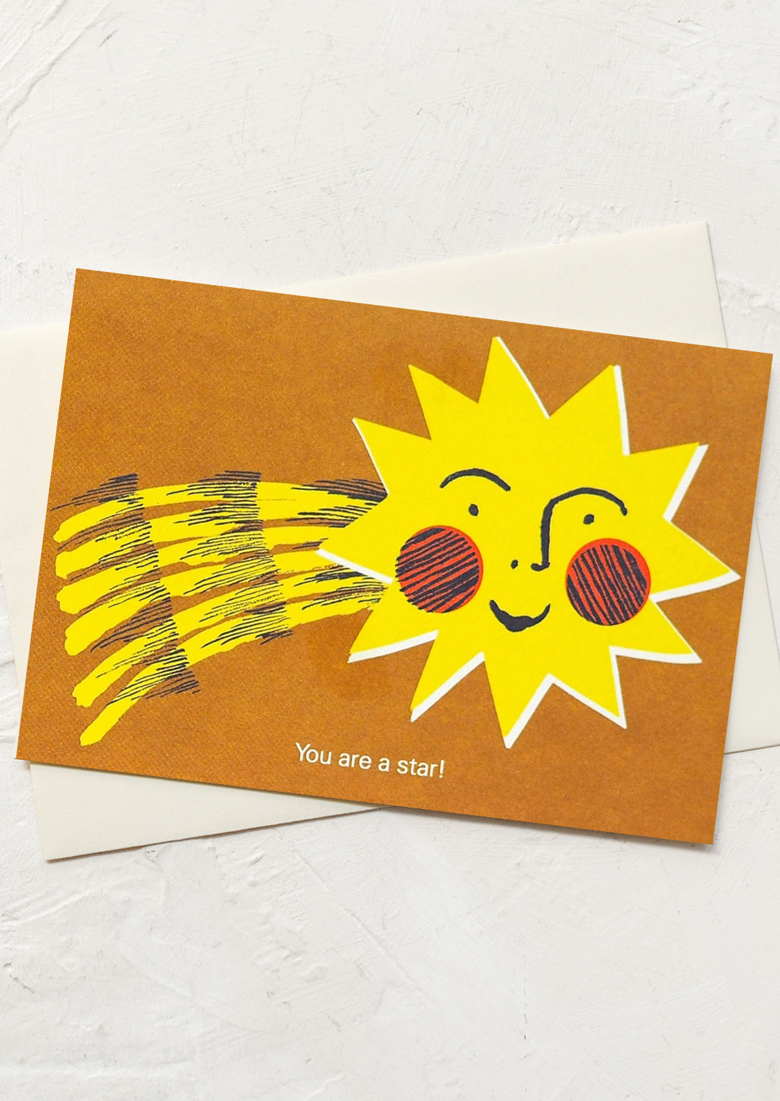 Card with a star illustration and 'You are a star!' text on a white background