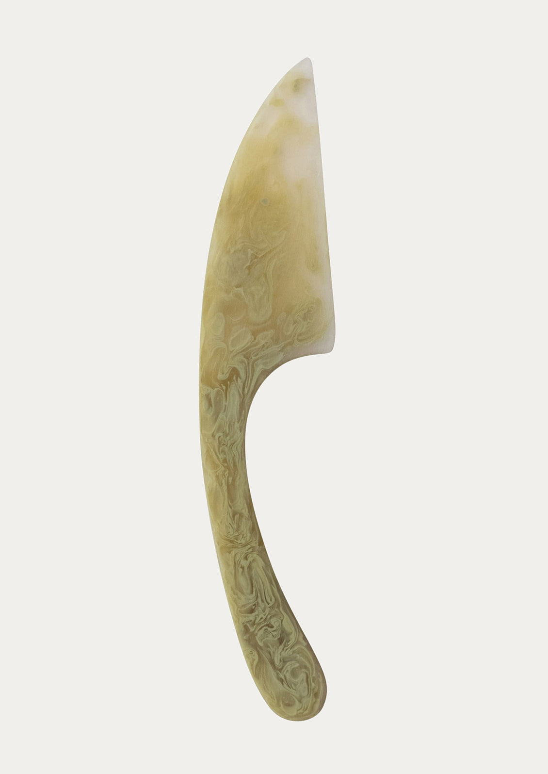 Decorative knife with a curved handle on a white background