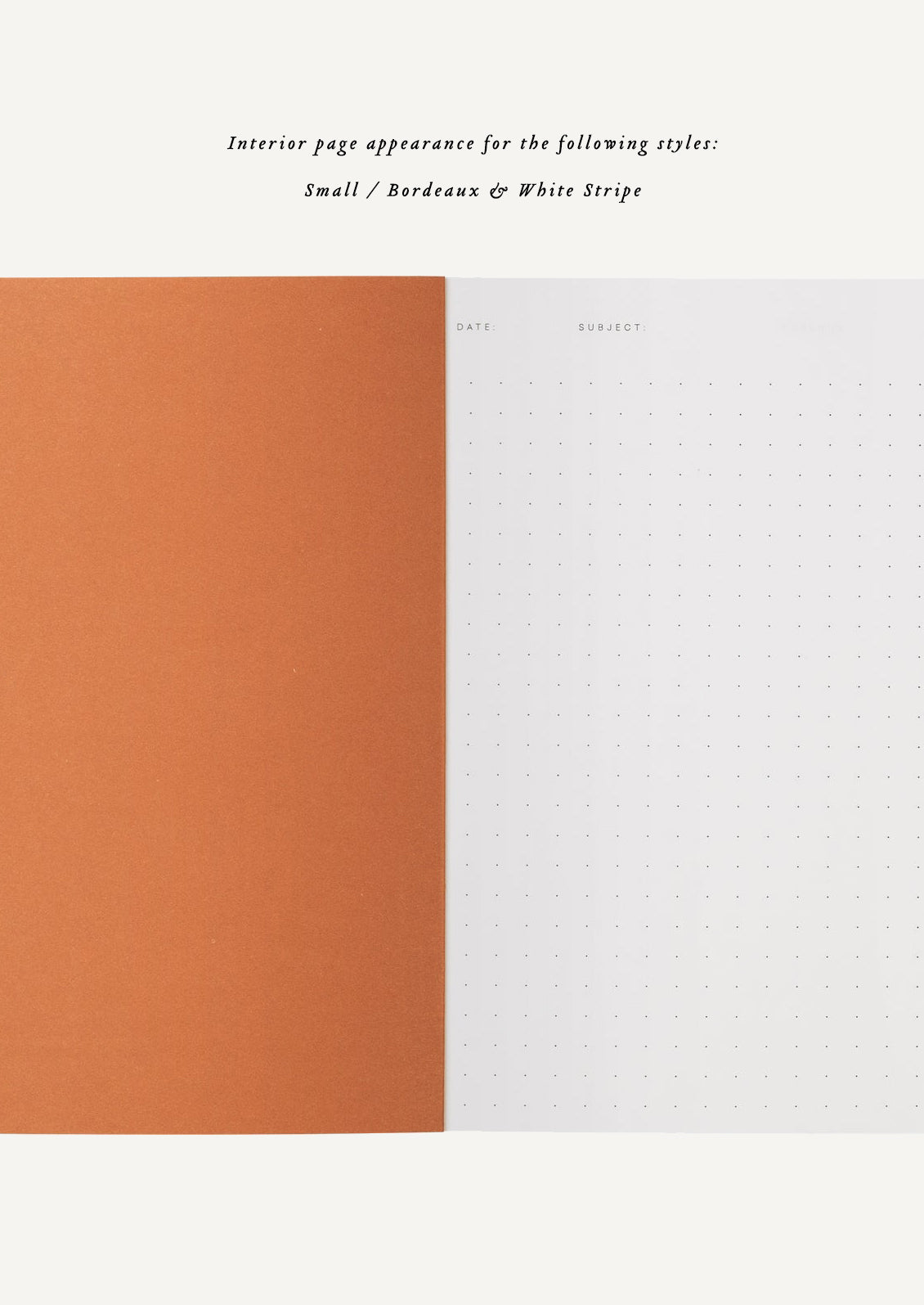 A notebook with interior dotted grid pages.