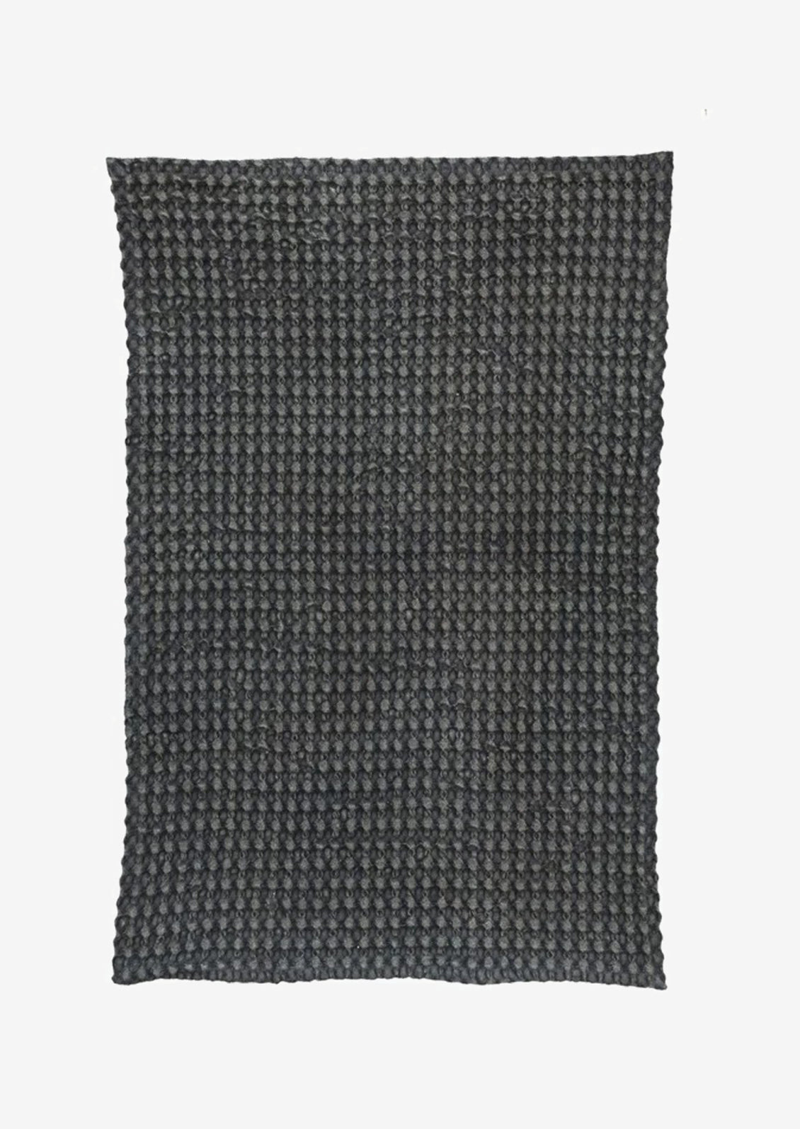 A charcoal waffle weave dish towel.