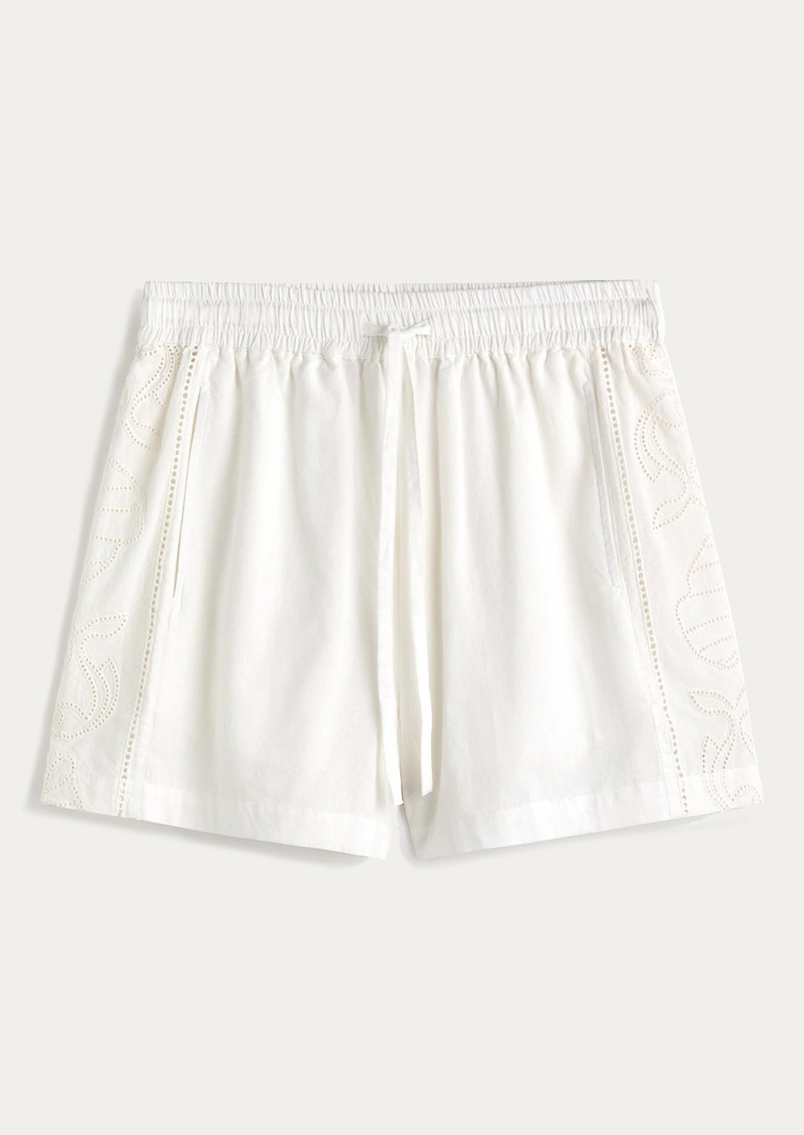 White shorts on a white background