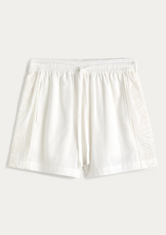White shorts on a white background