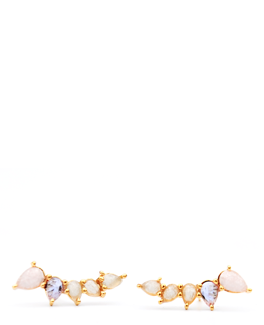 Pastel Teardrop Climber Stud Earrings in  - LEIF
