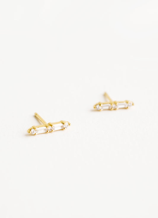 Virtue Baguette Stud Earrings