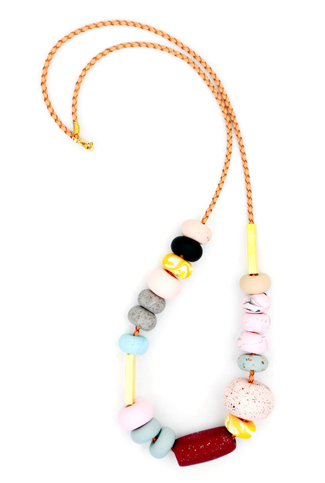 Smokebush Big Bead Necklace in  - LEIF