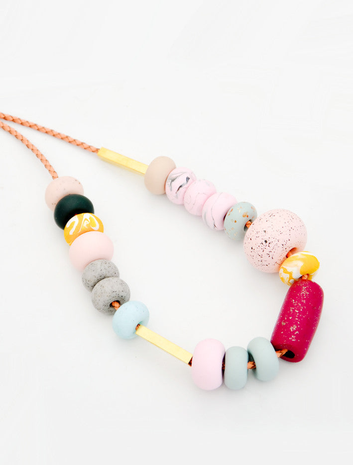 Smokebush Big Bead Necklace in  - LEIF
