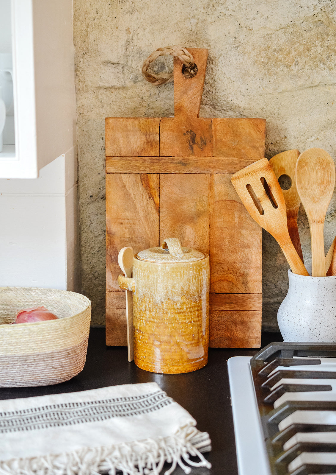A kitchen scene.