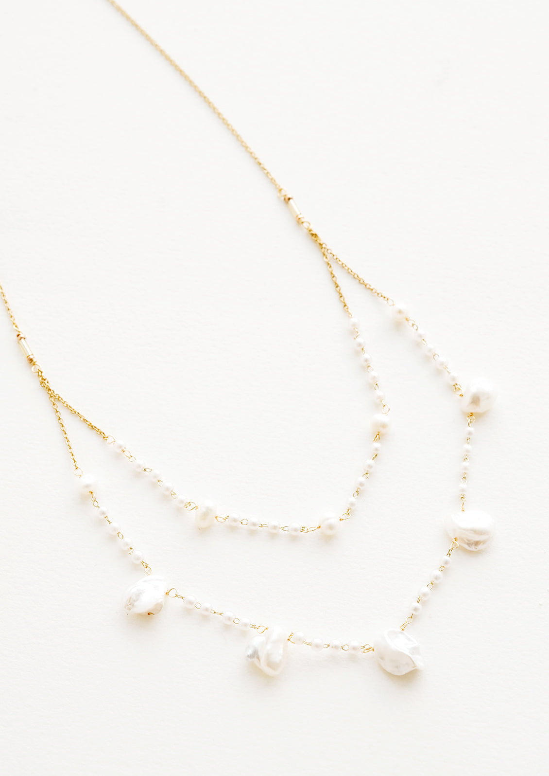 Layered Baroque Pearl Necklace in  - LEIF