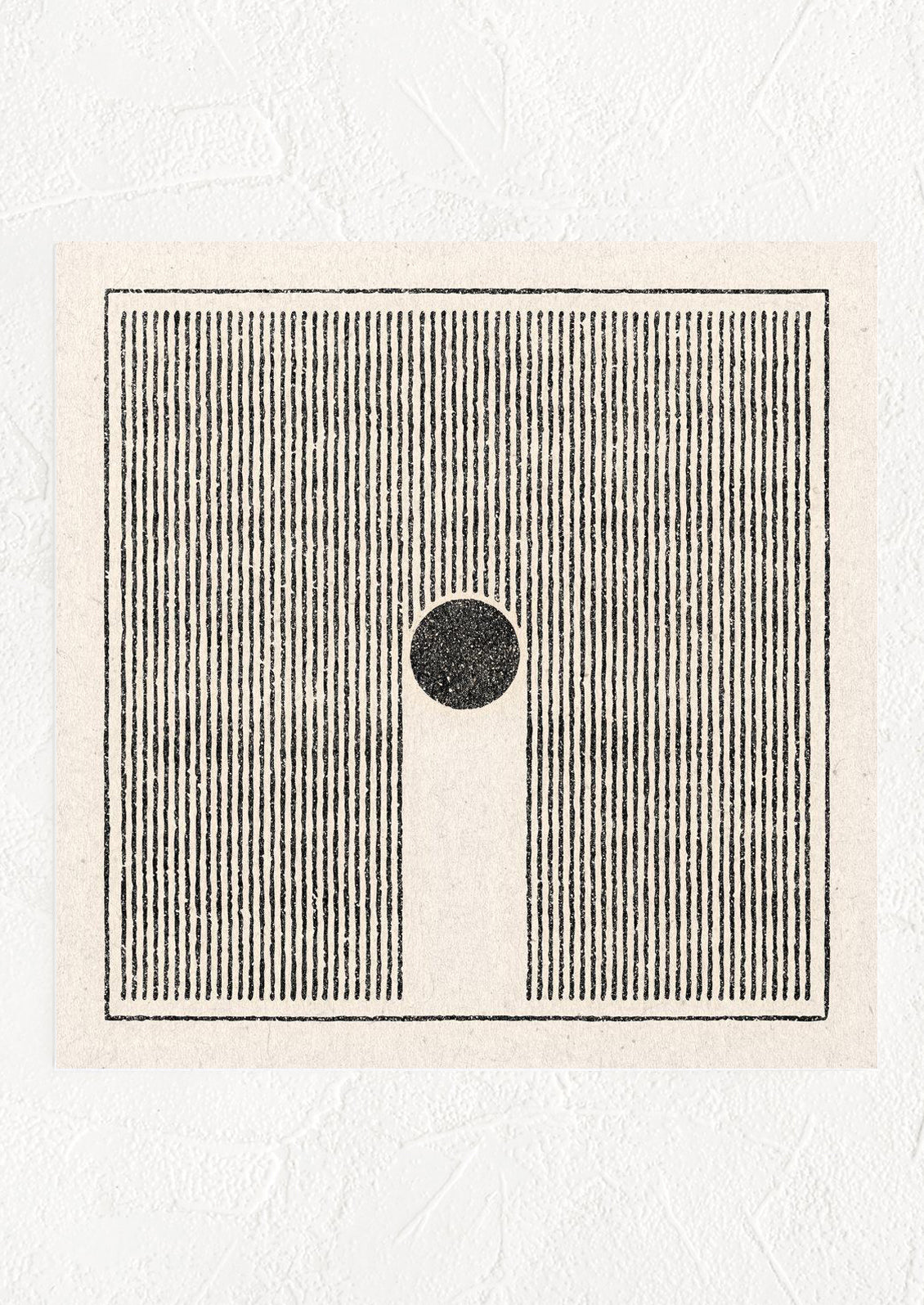 A square digital art print with geometric design in black and ivory.