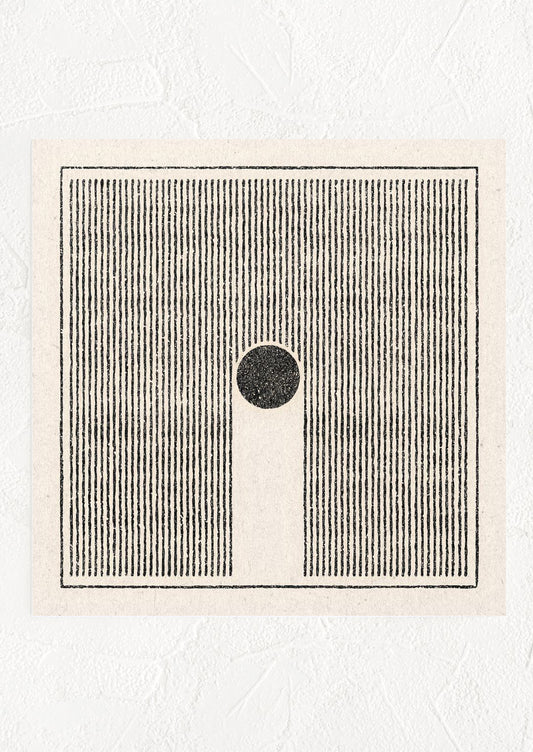 A square digital art print with geometric design in black and ivory.